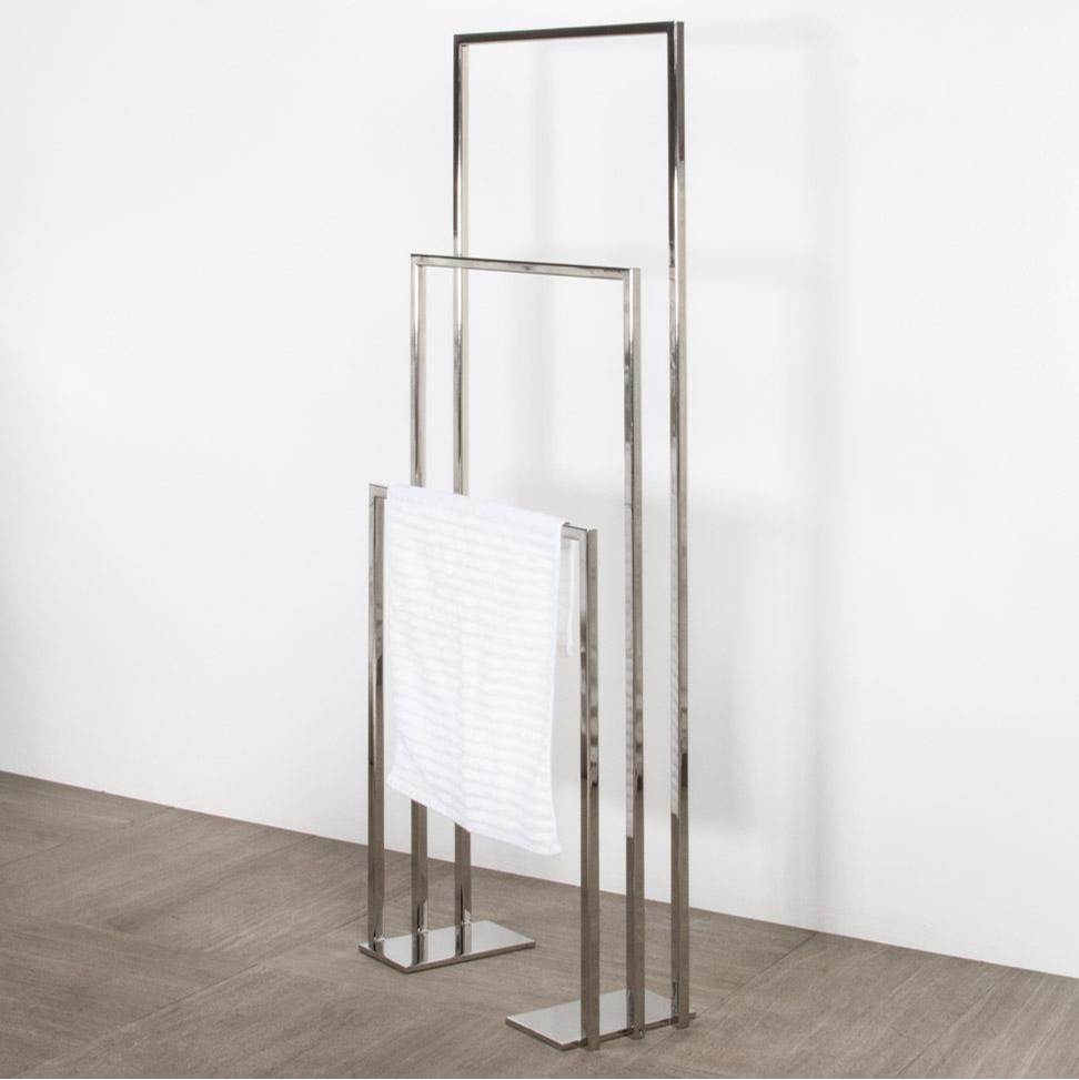 Lacava - Floor-mount triple towel stand made of stainless steel, fixing floor kit included. W: 19 3/4''D: 9'' H: 55 1/8'' - Brass Powder Coated