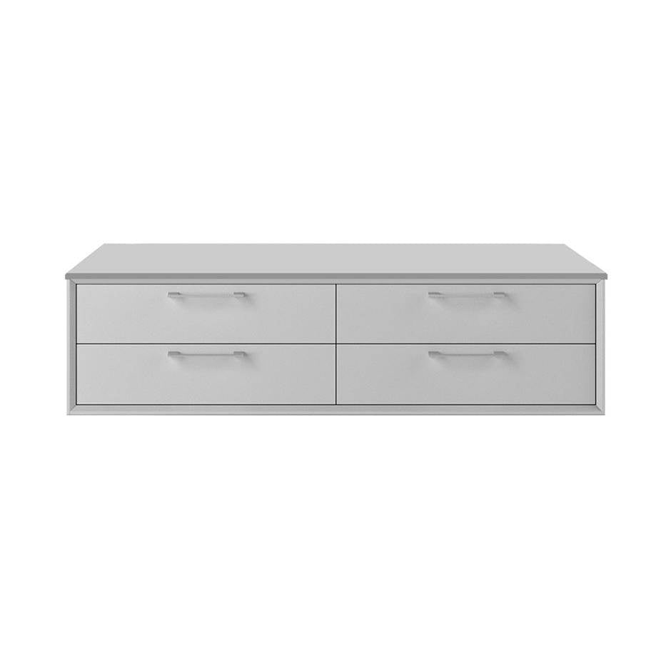 Lacava - Cabinet of wall-mount under-counter cabinet featuring two drawers and solid surface countertop (pulls included). - Gloss Ardesia