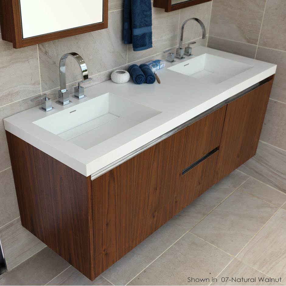 Lacava - Vanity-top double bowl Bathroom Sink made of solid surface - Gloss White