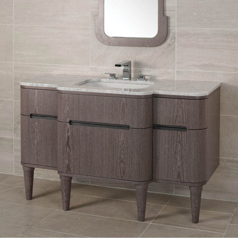 Lacava - Wall-mount vanity with five drawers notched for finger-pulls. - Gloss Ardesia