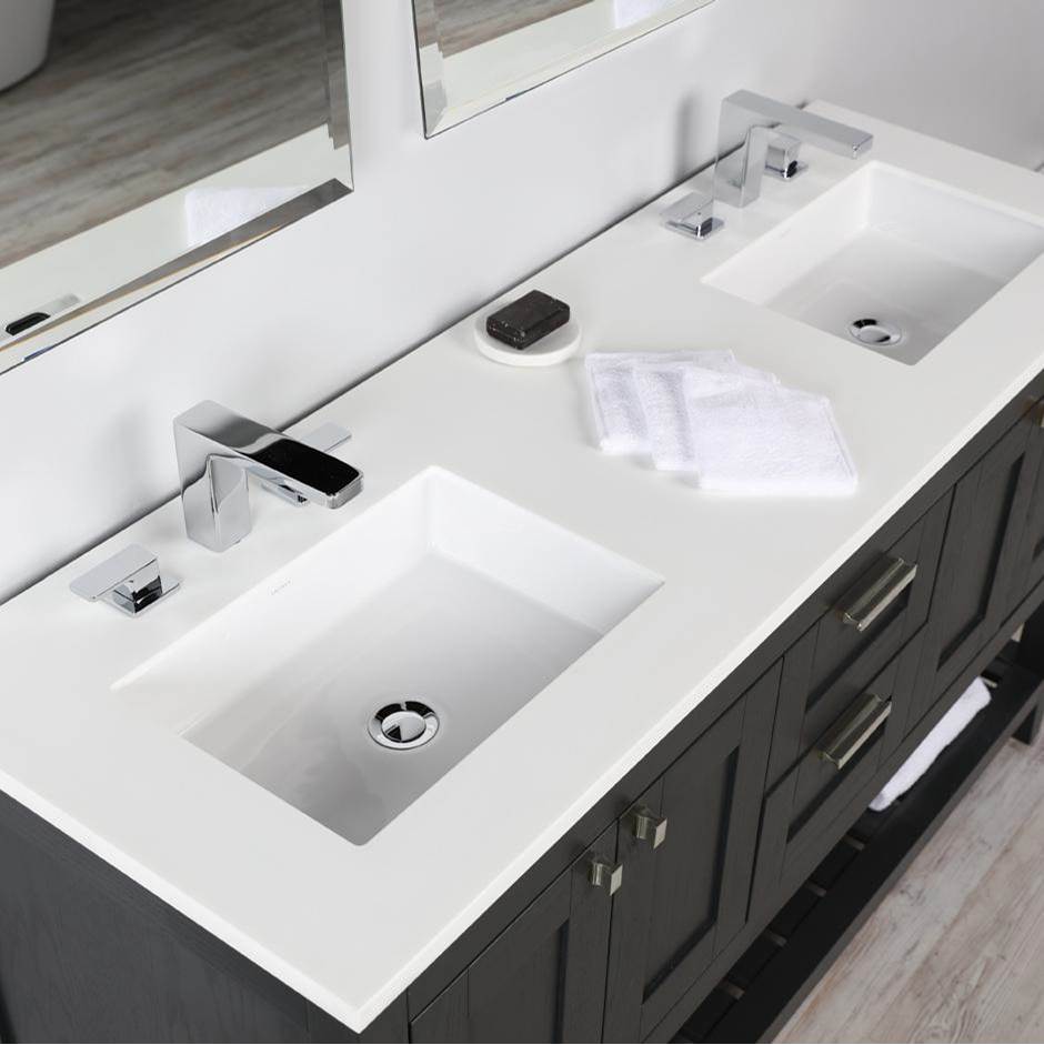 Lacava - Countertop for vanity STL-F-72 & STL-W-72, with a cut-out for Bathroom Sink 5452UN. W: 72'', D: 21'', H: 3/4''. - Obsidian
