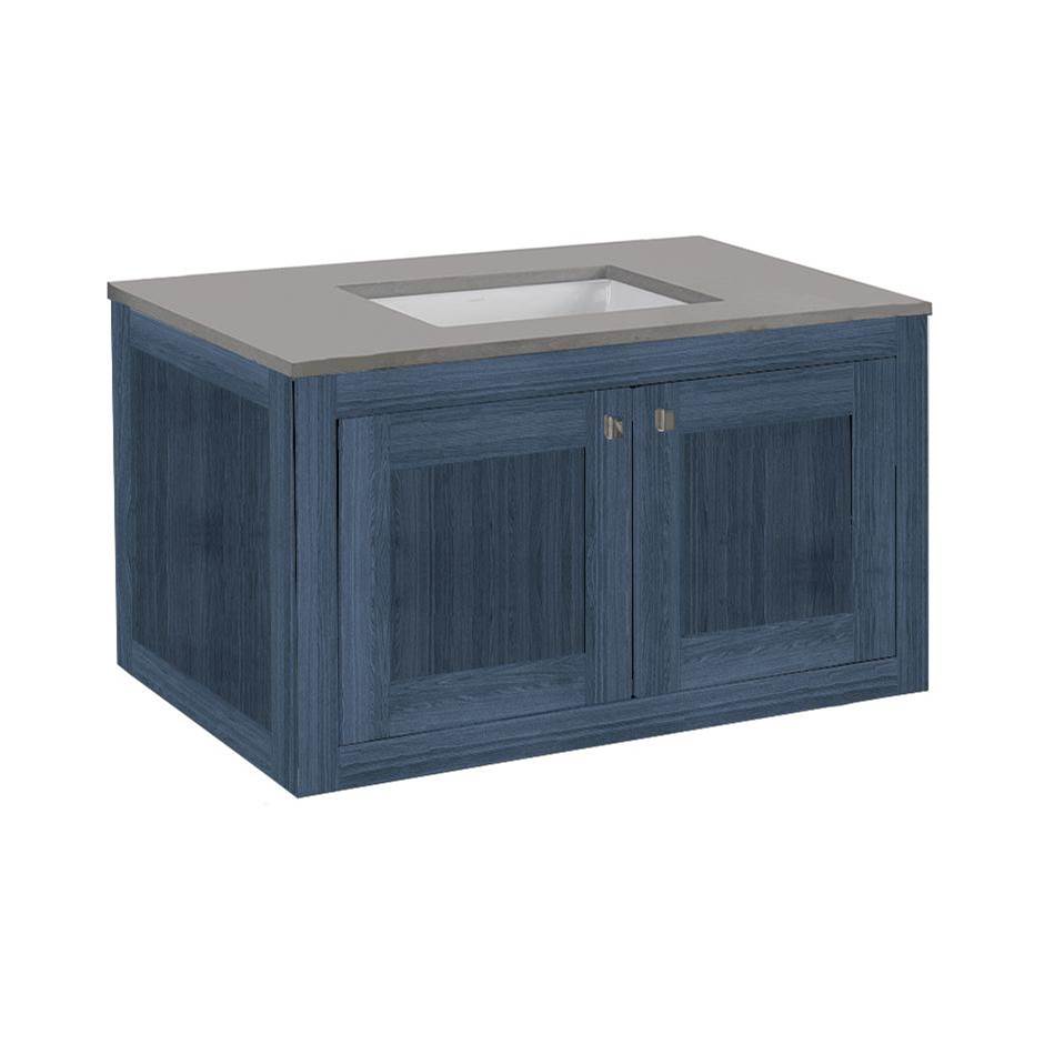 Lacava - Wall-mount under-counter vanity with two doors (knobs included). - Gloss Ardesia