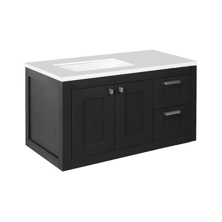 Lacava - Wall-mount under-counter vanity with two doors on the left and two drawers on the right. - Gloss Ardesia