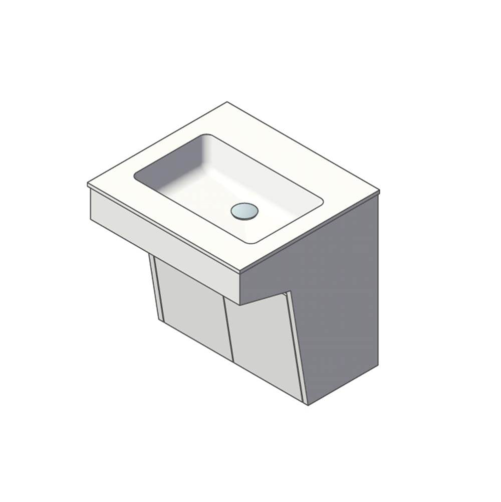 Lacava - Wall-mount vanity with two doors and fingerpull openings; can meet federal ADA requirements when installed correctly. Vanity top sink K24 sold separately. 23-1/2''W, 21-3/4''D, 23-1/2''H - Gloss Ardesia