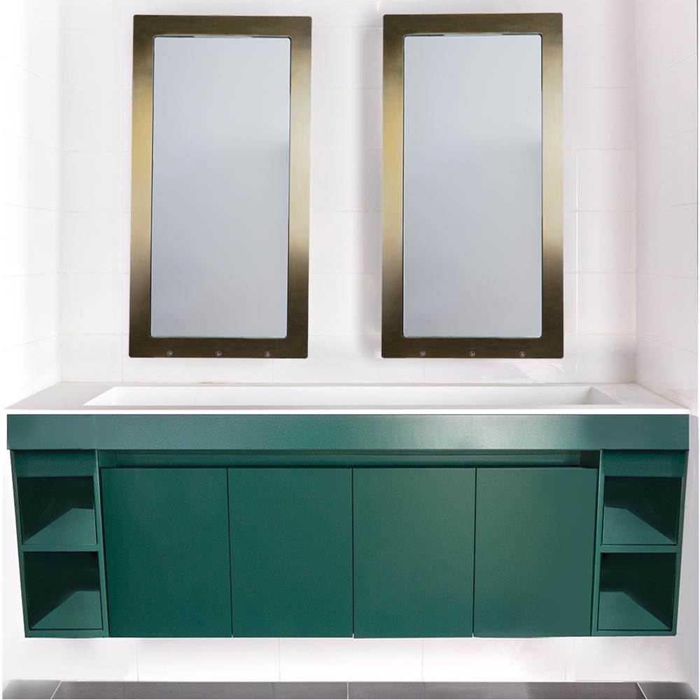 Lacava - Wall-mount vanity with four doors, one cubby with shelf and fingerpull openings; can meet federal ADA requirements when installed correctly. Vanity top sink K60 sold separately. 59-1/2''W, 21-3/4''D, 23-1/2''H - Gloss Ardesia