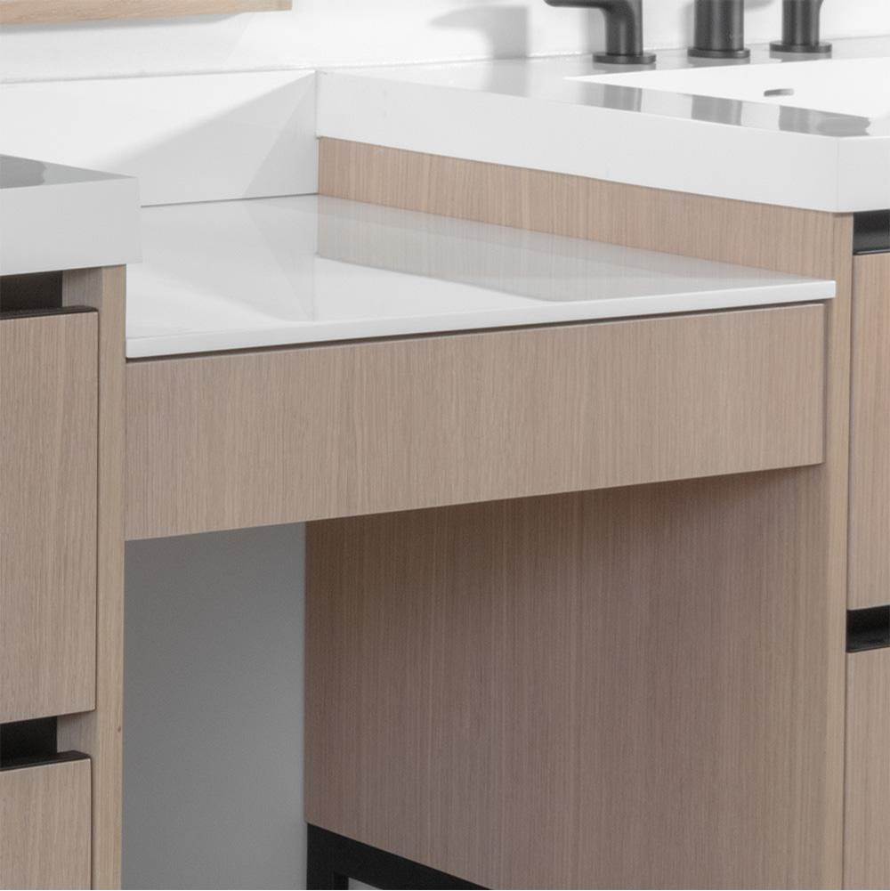 Lacava - Wall-mounted under-counter makeup drawer with a single drawer equipped with removable dividers for customizable organization - Matte White