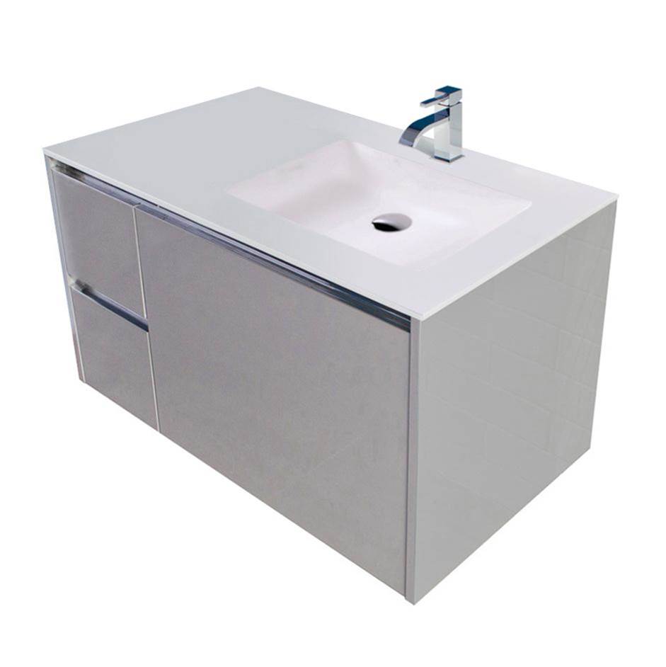 Lacava - Vanity top solid surface Bathroom Sink with overflow. - Gloss White