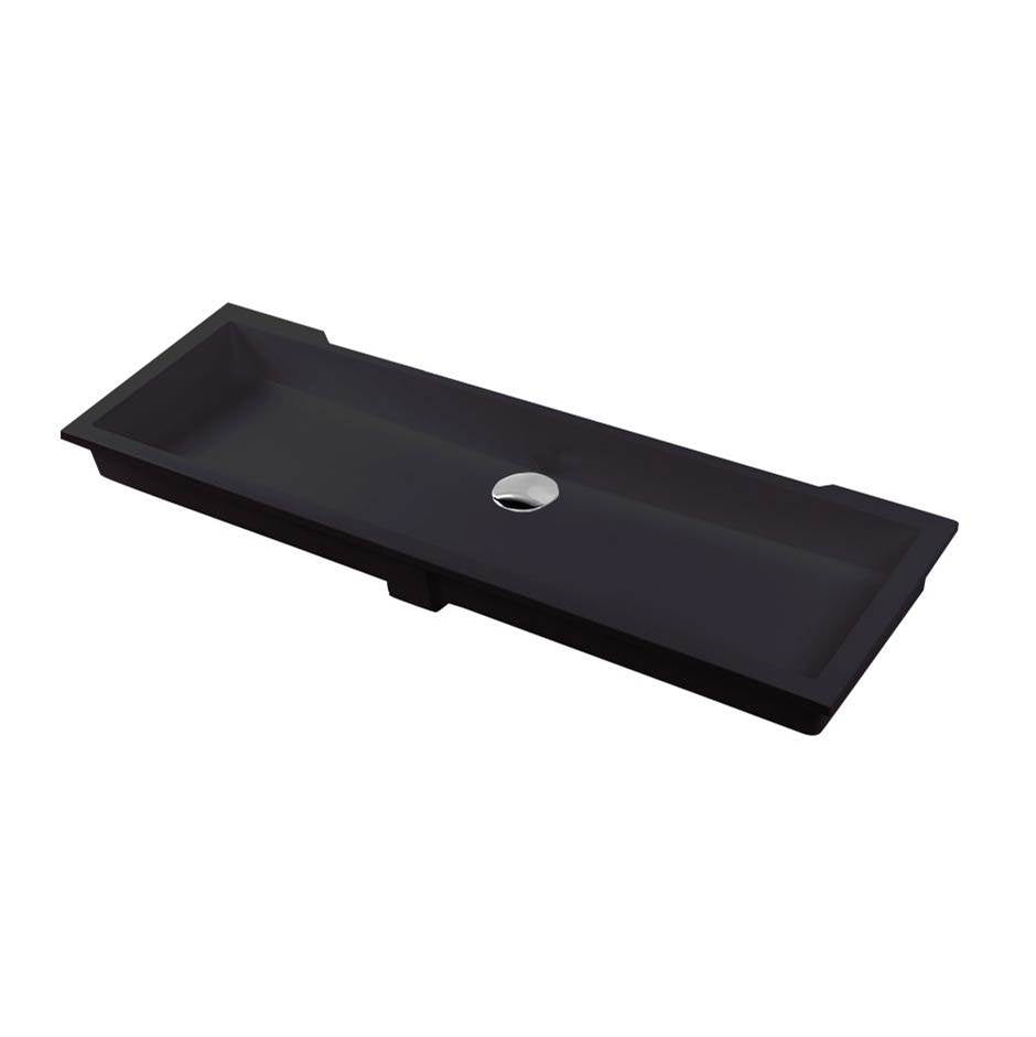 Lacava - Under-counter Bathroom Sink made of solid surface with an overflow. W: 47 1/2'', D: 15'', H:5 3/4'' - Matte Black
