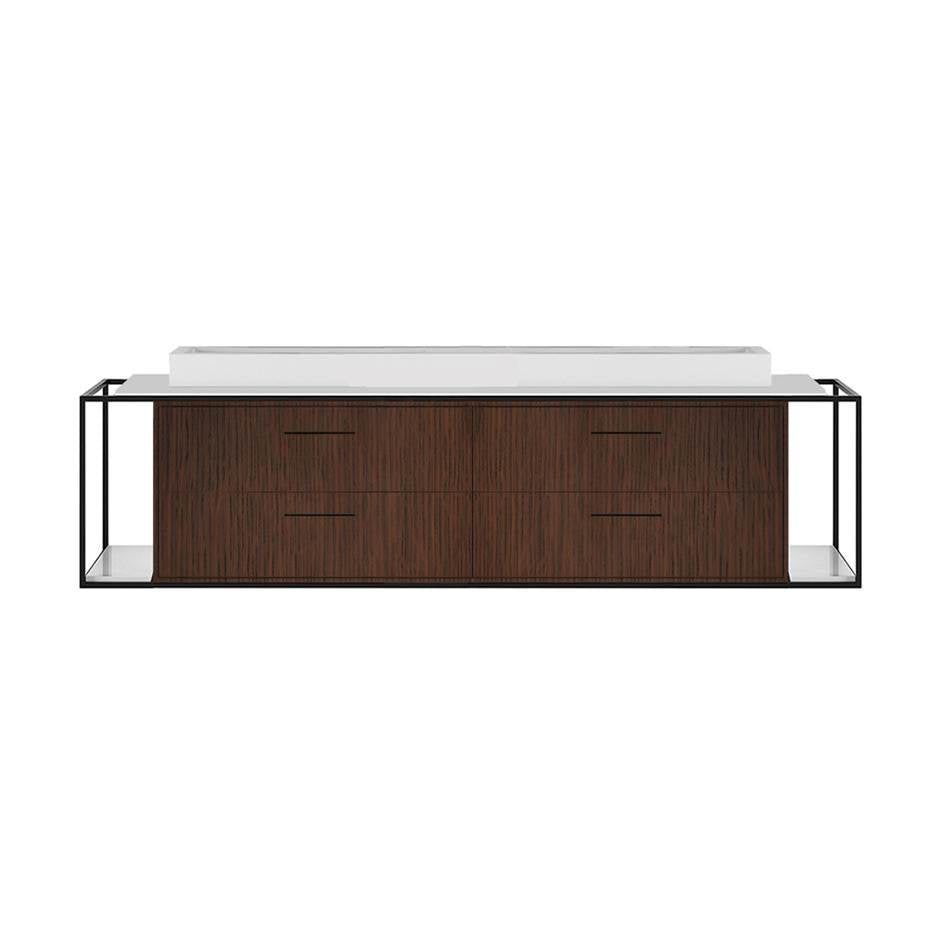 Lacava - Metal frame for wall-mount under-counter vanity LIN-VS-72B. Sold together with the cabinet and countertop. W: 72'', D: 21'', H: 16''. - Matte Black
