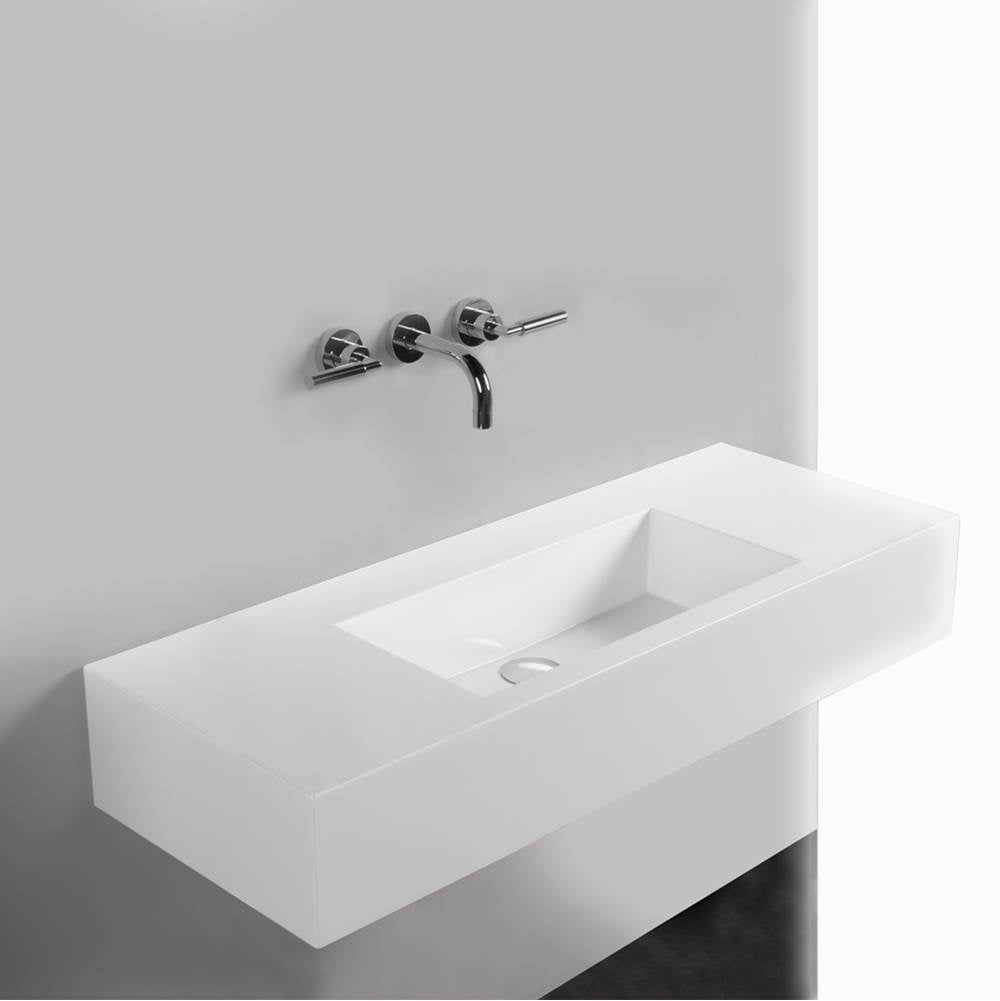 ROUGH - Wall-mount three-hole faucet with two lever handles, no backplate, spout 6''.