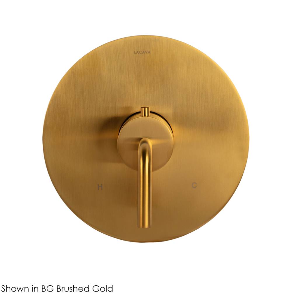TRIM ONLY - Regular Thermostat, flow rate 10 GPM, curved lever handle on round knob, round backplate