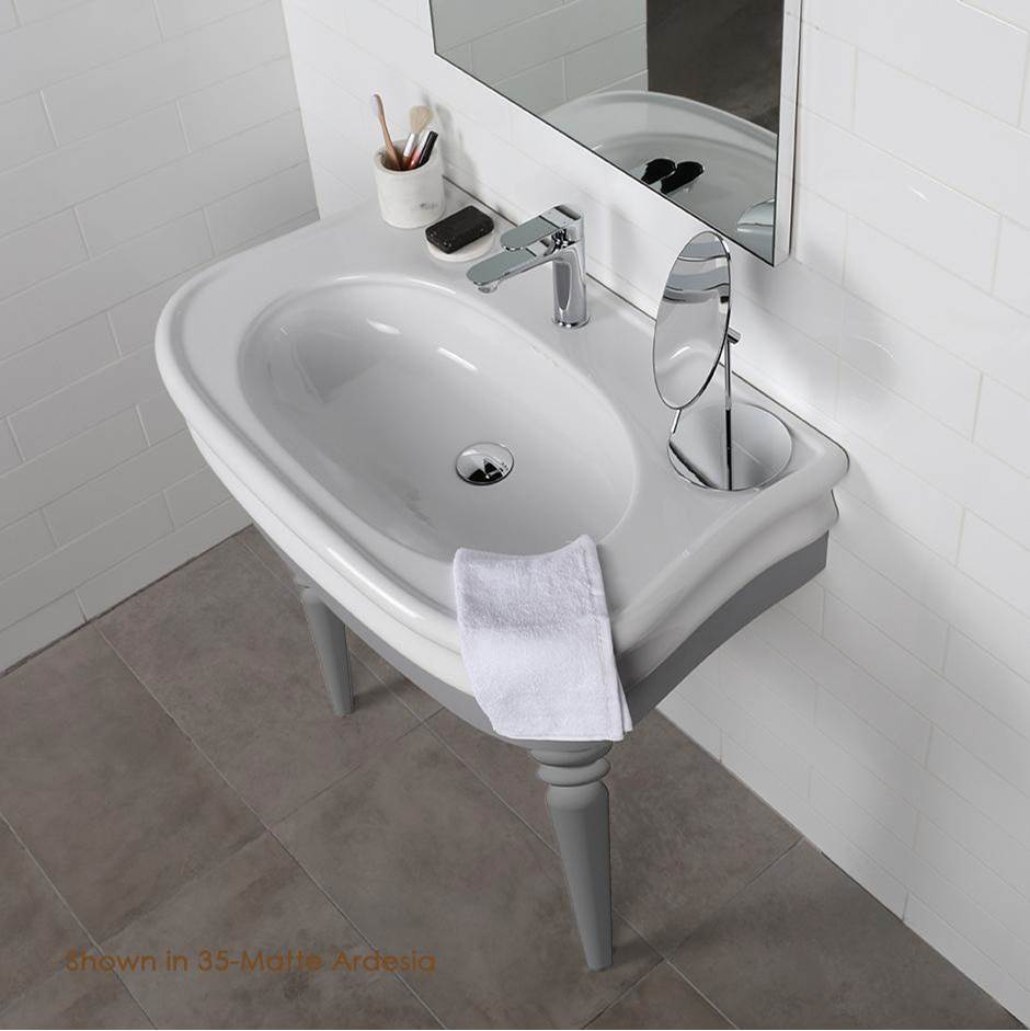 Lacava - Floor-standing console with turn legs stand for Bathroom Sink H252. To be attached to the back wall. W: 32 3/8'', D: 19 1/2'', H: 28 1/2''. - Gloss Ardesia