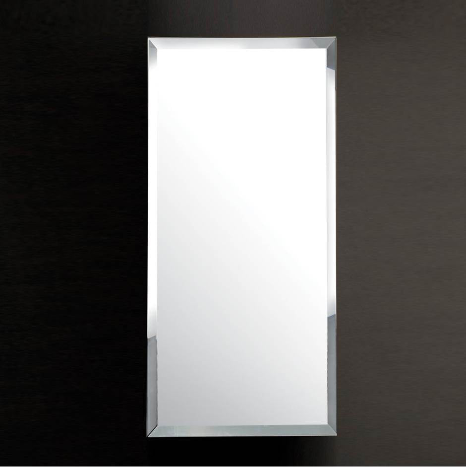 Lacava - Wall- mount beveled mirror with chrome edges. W; 19'', H: 34'', D: 1''. - Polished Chrome