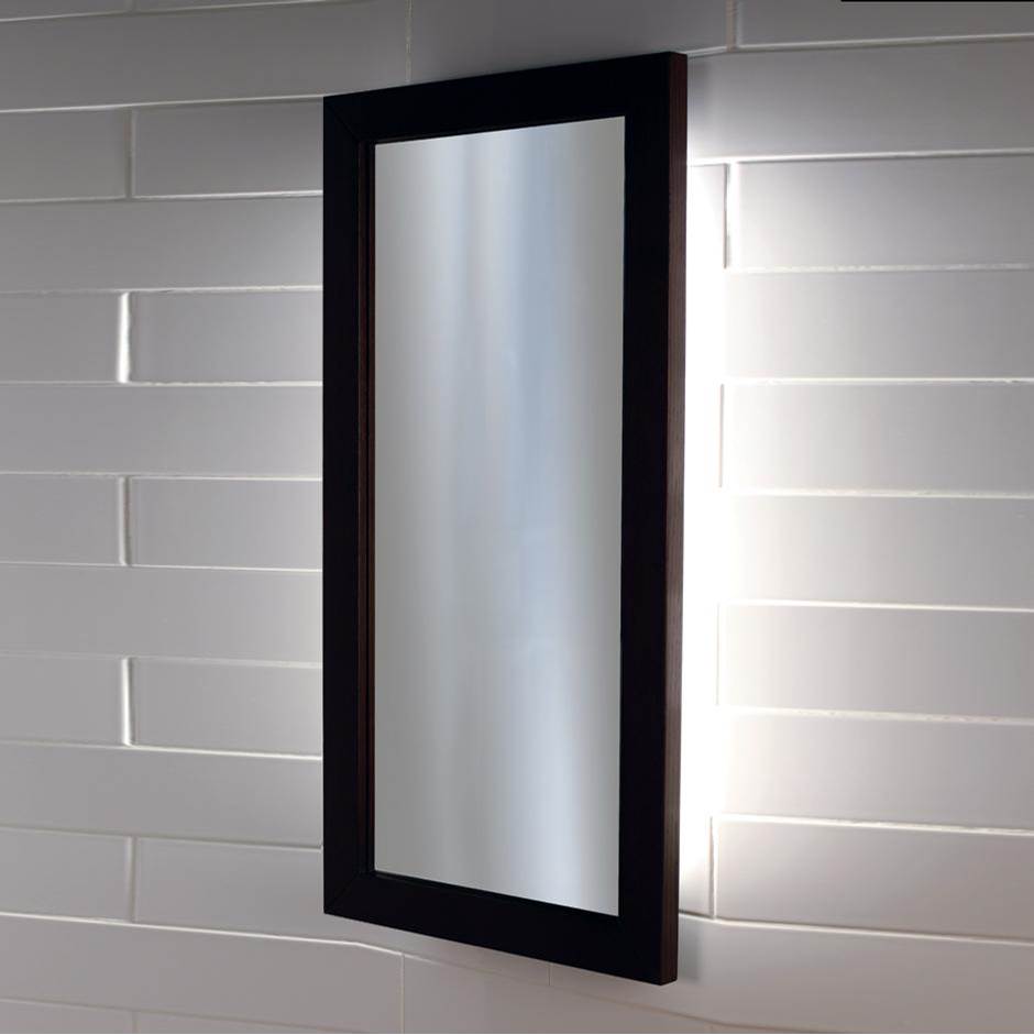 Lacava - Wall-mount mirror in metal or wooden frame with LED lights. W: 19'', H: 34'', D: 1''. - Powder Coated Brass