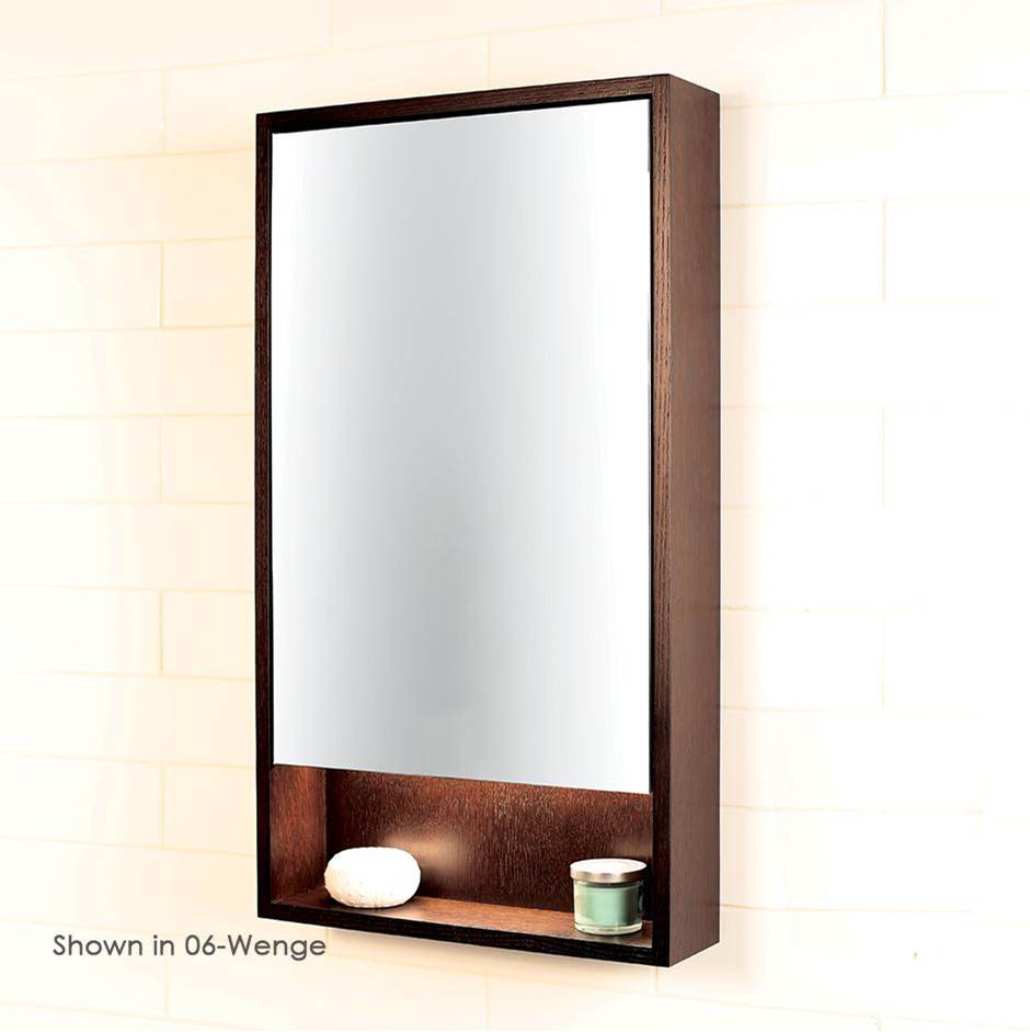 Lacava - Surface-mount medicine cabinet with mirrored door, two adjustable glass shelves and LED lights in cubby. W: 19'', D: 5'', H: 34''. - Gloss Ardesia