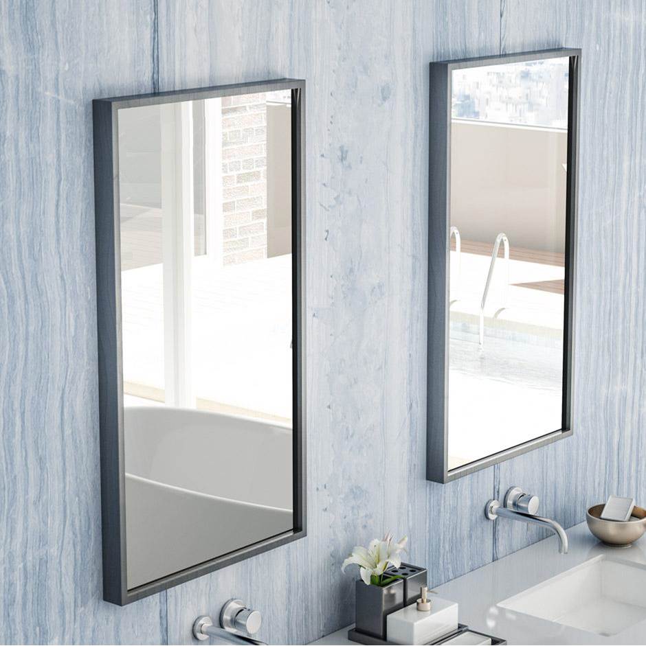 Lacava - Wall-mount mirror in wooden or metal frame. W:23'', H:34'', D: 2''. - Powder Coated Brass