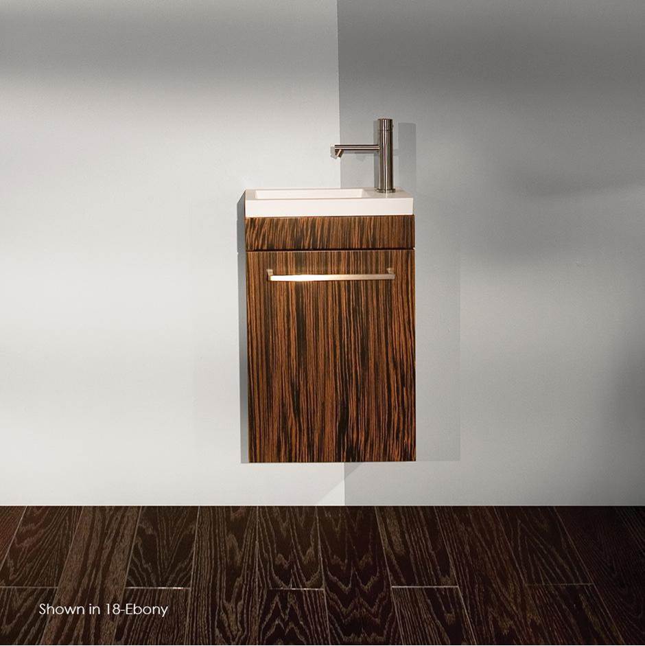 Lacava - Wall-mount under-counter vanity with one adjustable shelf behind a door, brushed stainless steel pull can be used as a towel bar. - Gloss Ardesia