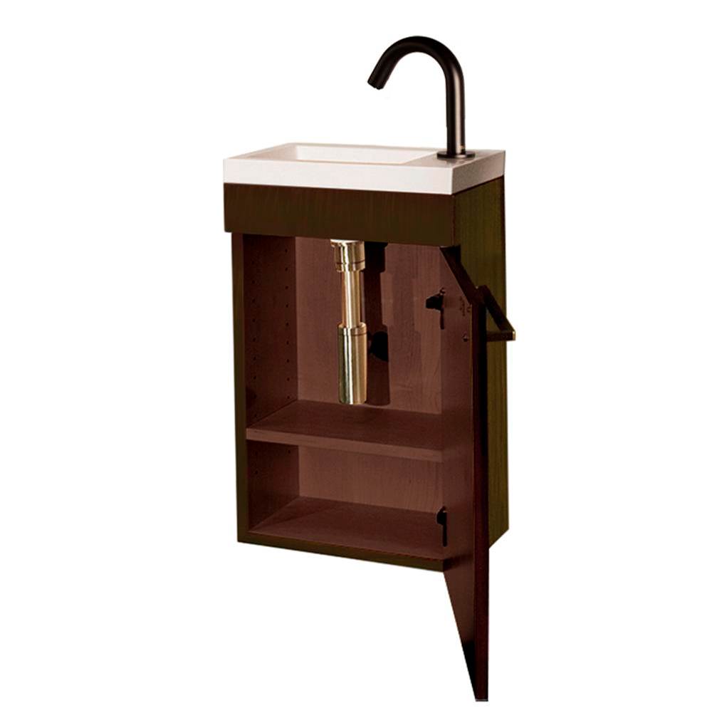 Lacava - Wall-mount under-counter vanity with one adjustable shelf behind a door, 15 7/8''W x 8 3/4''D x 23 1/2''H (washbasin No.5107 sold separately) - Matte Olive Green