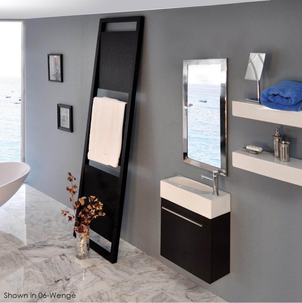 Lacava - Wall-mount under-counter vanity with one adjustable shelf behind a door, brushed stainless steel pull can be used as a towe bar. - Gloss Ardesia