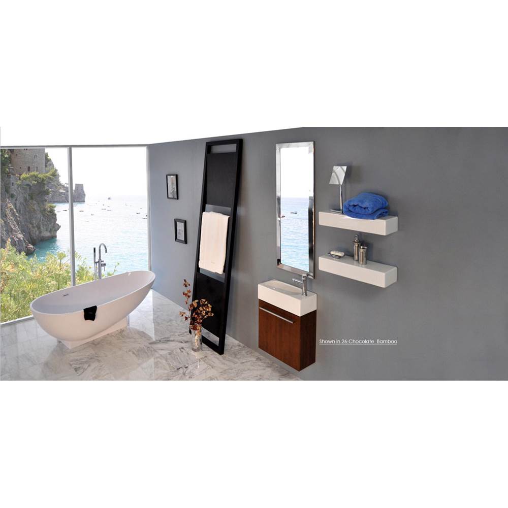 Lacava - Wall-mount under-counter vanity with one adjustable shelf behind a door, brushed stainless steel pull can be used as a towe bar. - White With Fine Texture