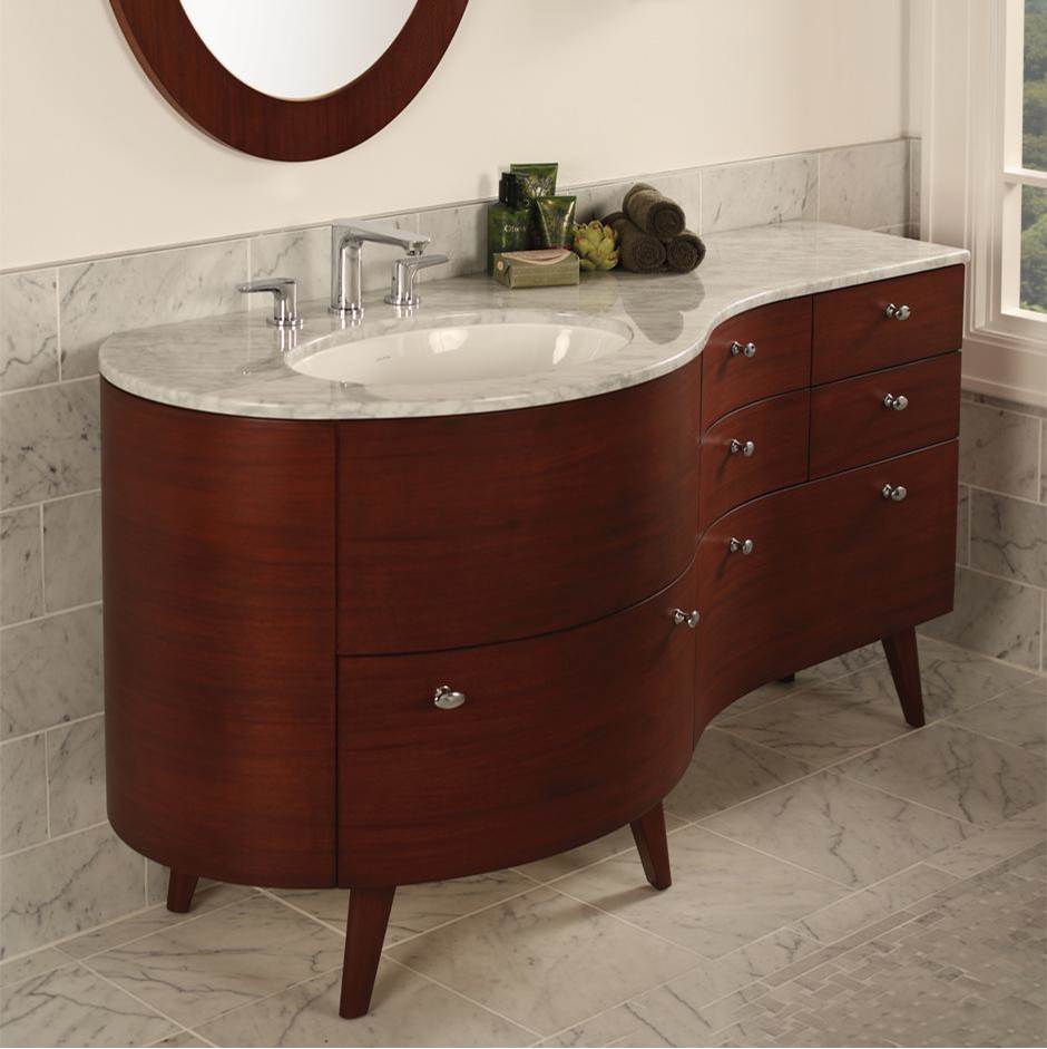 Lacava - Free-standing under-counter vanity for one Bathroom Sink on the left - Gloss Ardesia
