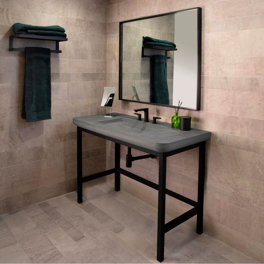Lacava - Floor-standing metal console stand for ADA-compliant installation, made of stainless steel or brass. - Matte Black