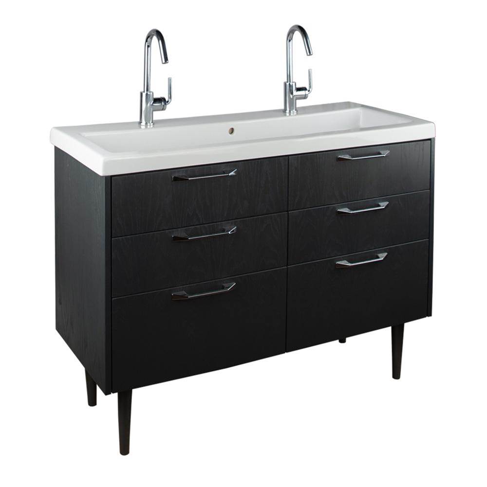 Lacava - Floor standing vanity with six drawers. - Matte Taupe