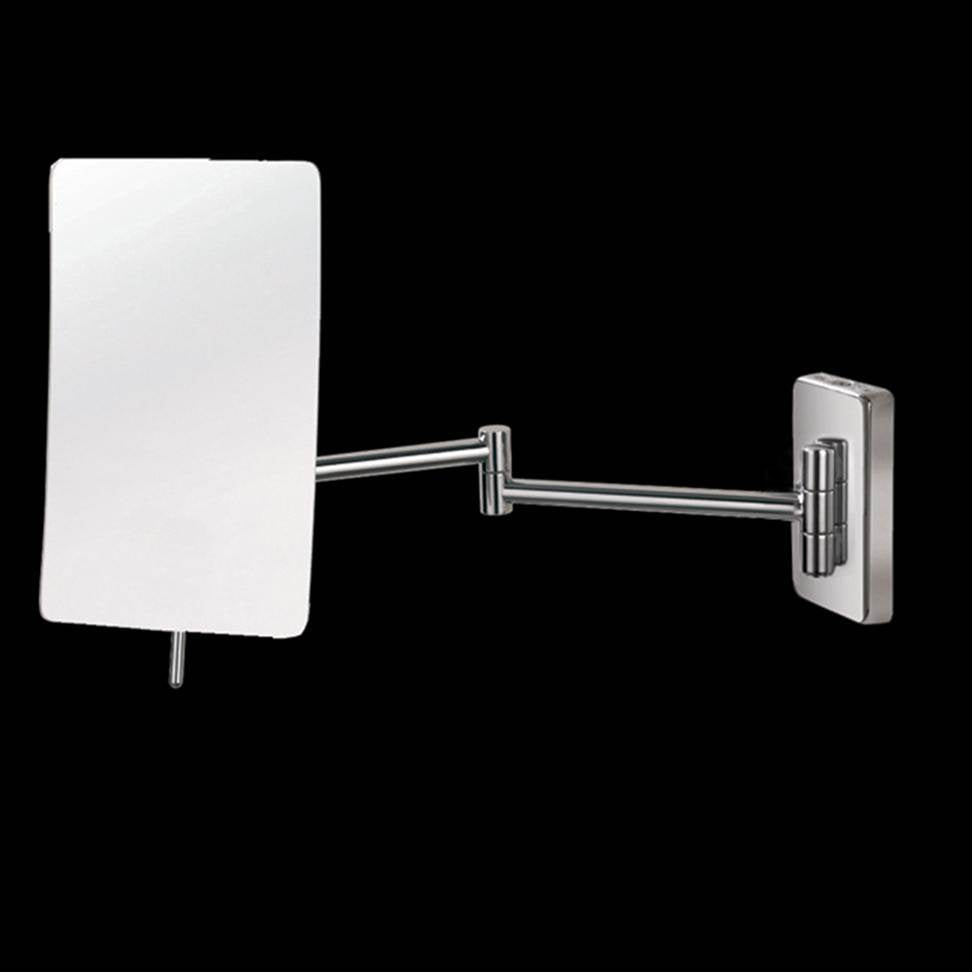 Lacava - Rectangual wall-mounted 3x magnifying mirror with dual arm, W: 5 1/4'' D: 14'' H: 8 1/2'' - Polished Chrome