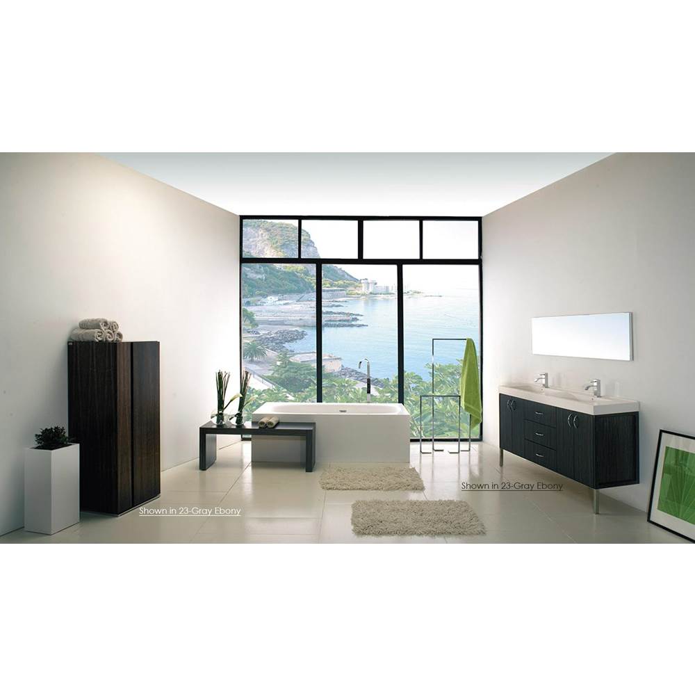 Lacava - Free-standing soaking bathtub made of white solid surface with an overflow, net weight 507 lbs, water capacity 73 gal. - Matte White