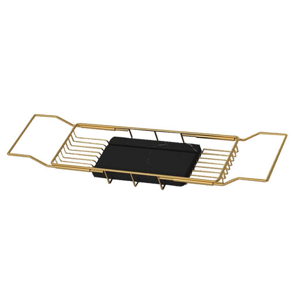 Lacava - Metal tub bridge with adjustable width and marble shelf. Shipping class 1. 27-1/2''W to 35-1/2''W, 6-1/2''D. Specify Marble Shelf finish option - Matte White