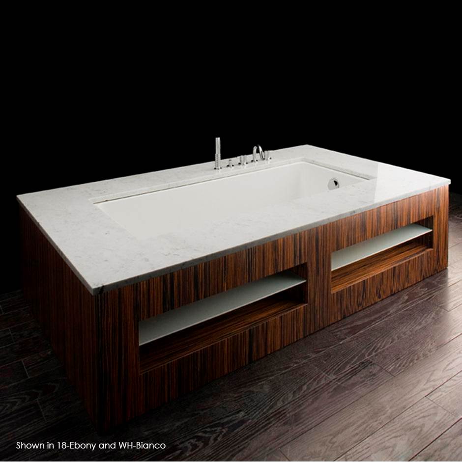 Lacava - Under-counter or self-rimming soaking bathtub made of lucite acrylic, with an overflow, unfinished exterior,net weight 88lbs. - White
