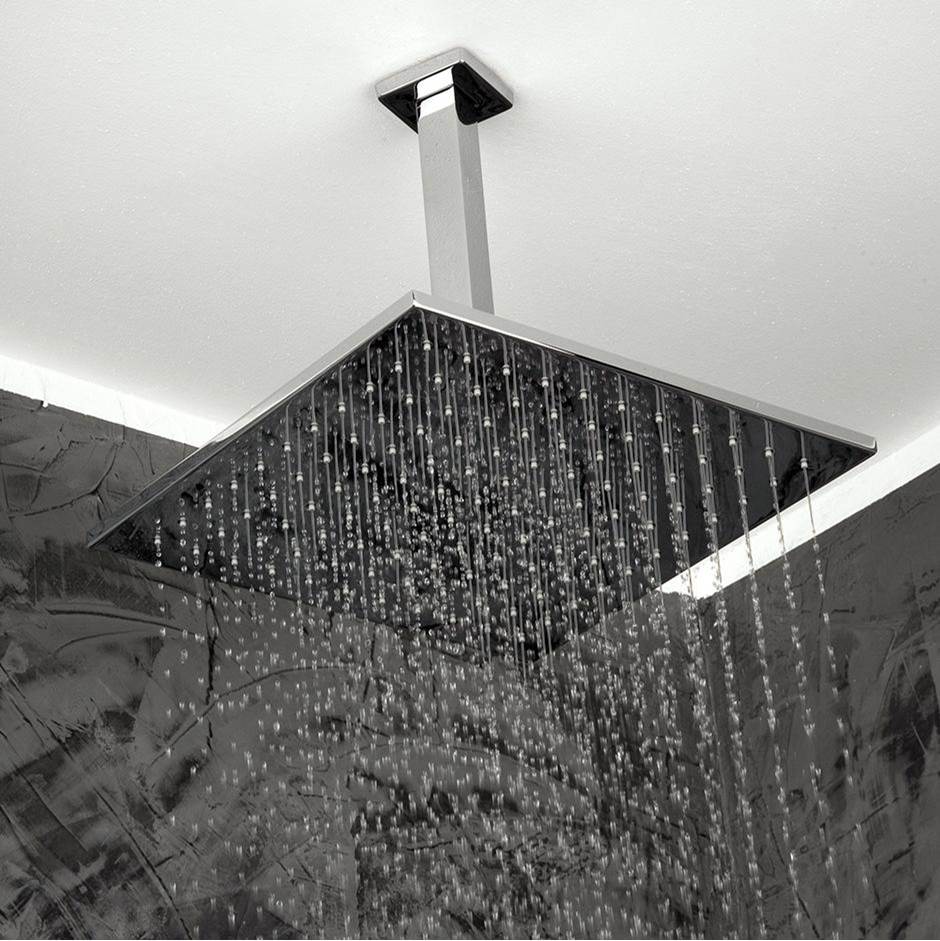 Lacava - Ceiling-mount tilting square rain shower head, 121 rubber nozzles. Arm and flange sold separately. 12''W, 12''D, 2 1/4''H. - Brushed Nickel