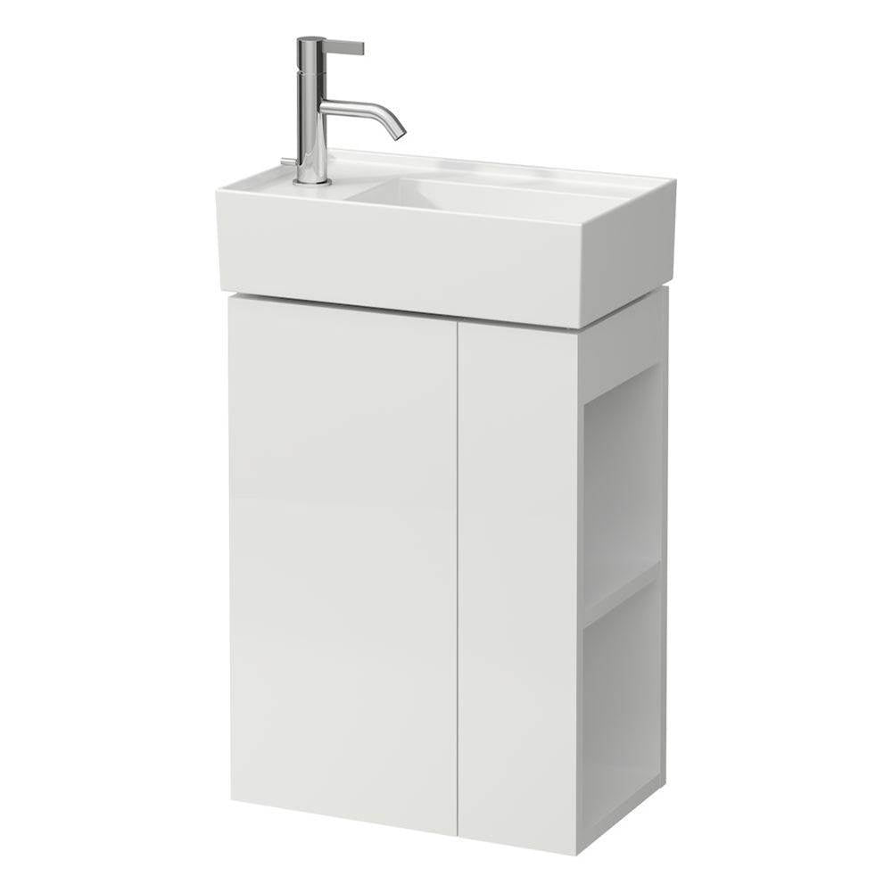 Laufen - Vanity Only with one glass shelf, door hinge left, open shelf right for handwashbasin tap bank left 815335