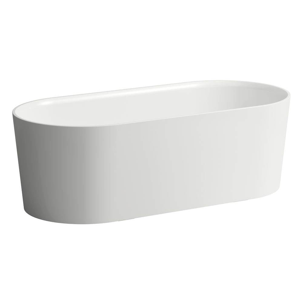 Laufen - Freestanding bathtub, made of Sentec solid surface, with integrated overflow/front overflow and feet, Matte Satin Finish - Glossy White
