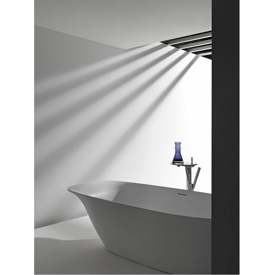 Freestanding bathtub, made of Sentec solid surface, with integrated head rest, Matte Satin Finish