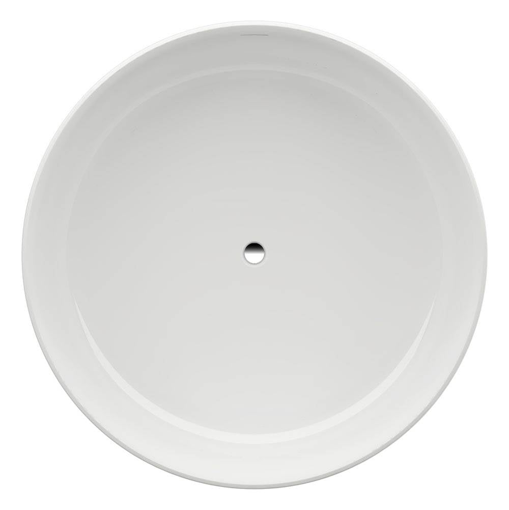 Freestanding bathtub, made of Sentec solid surface, with integrated overflow/front overflow and feet, Matte Satin Finish