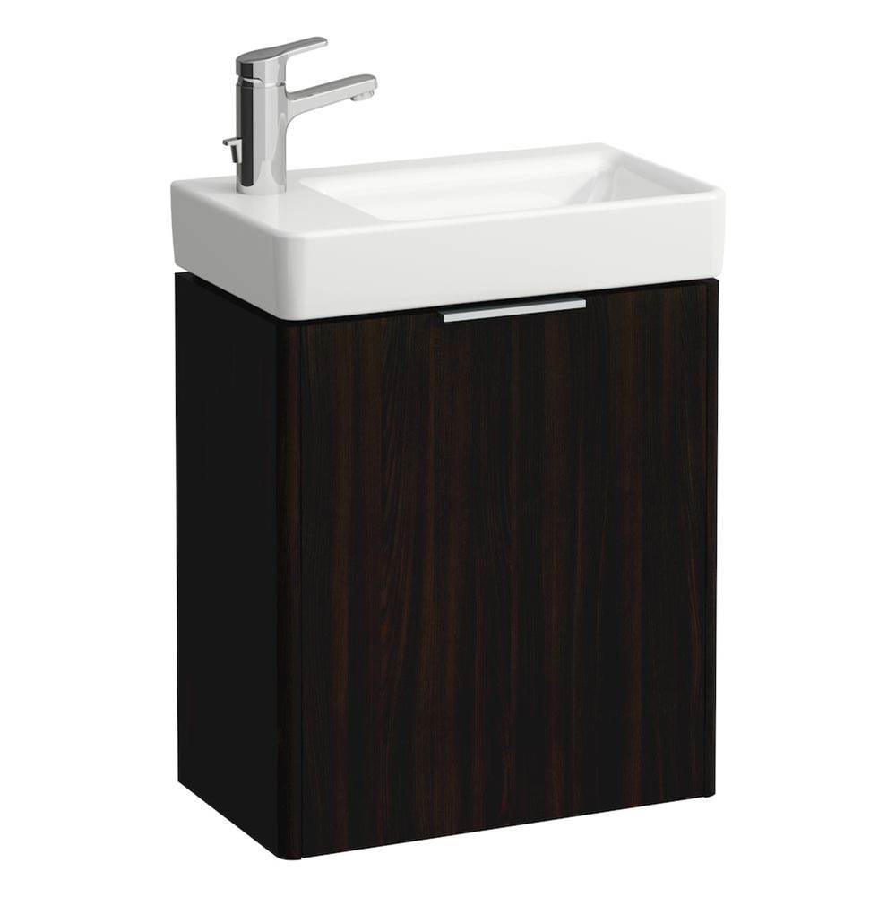 Laufen - Vanity Only, 1 door, door hinge left, matching small washbasin 815955 - Dark Elm Brown