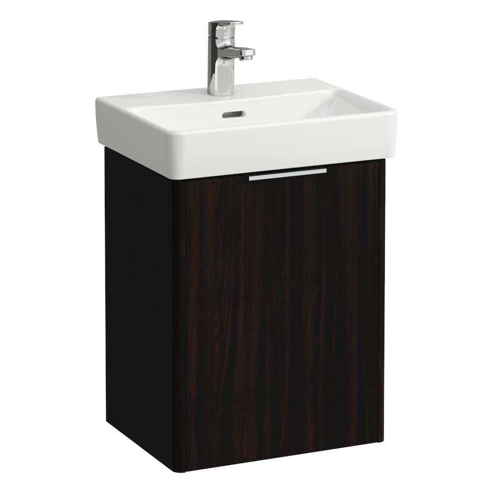 Laufen - Vanity Only, 1 door, door hinge left, incl. drawer organizer, matching small washbasin 815961 - Dark Elm Brown