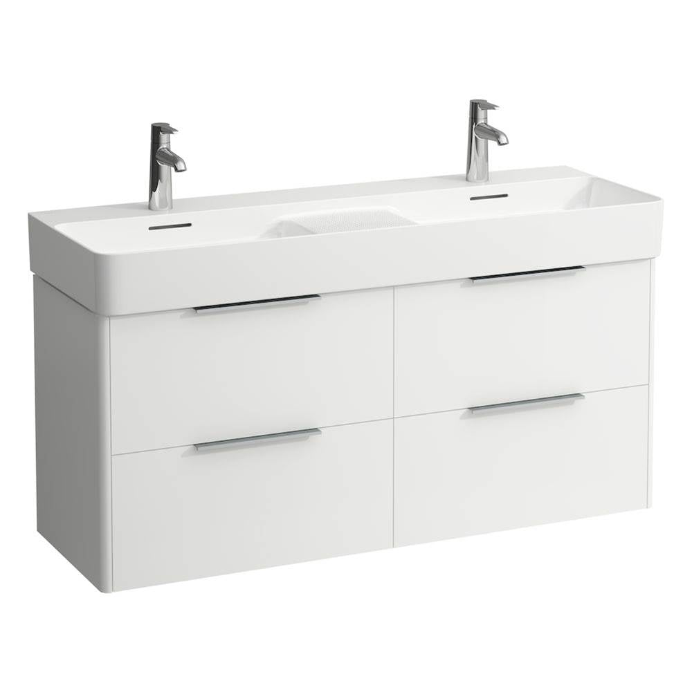 Laufen - Vanity Only, with 4 drawers, incl. 2 drawer organizers, matching double washbasin 814282 - White Matte