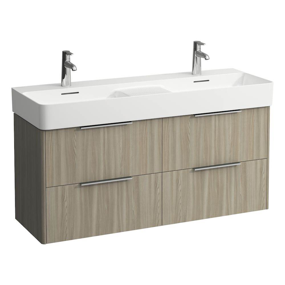 Laufen - Vanity Only, with 4 drawers, incl. 2 drawer organizers, matching double washbasin 814282 - Light Elm
