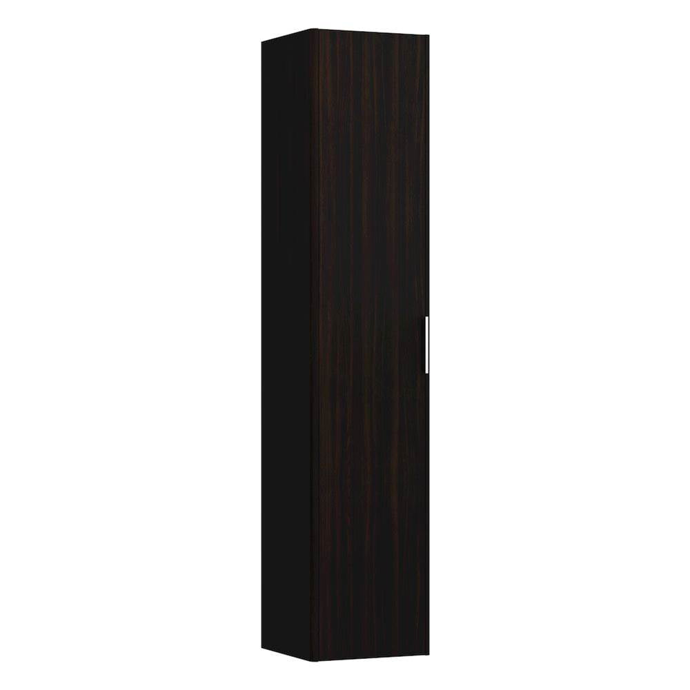 Laufen - Tall Cabinet, 1 door, door hinge right, 1 fixed shelf, 4 glass shelves, design matching vanity units - Dark Elm Brown