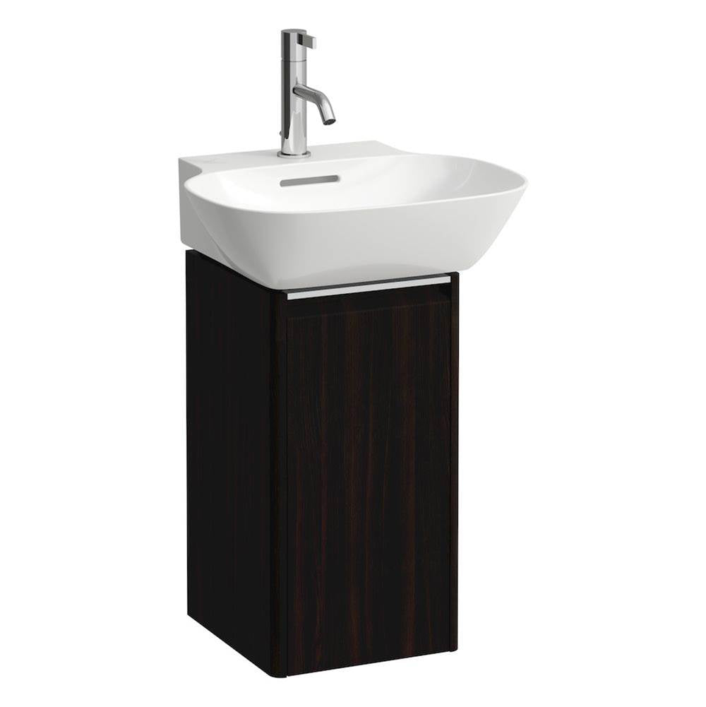 Laufen - Vanity Only, 1 door, left hinged, 1 internal shelf, matching countertop small washbasin 815301 - Dark Elm Brown