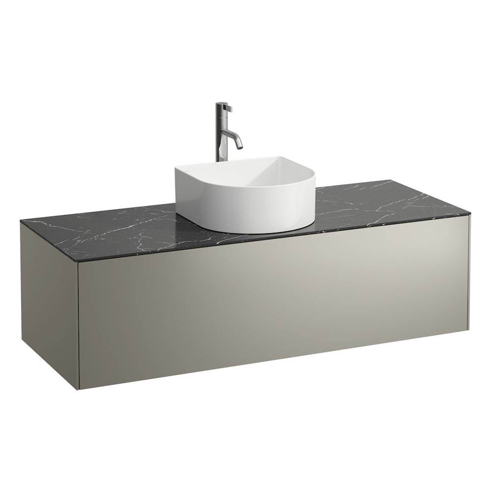 Laufen - Drawer element Only, 1 drawer, matching bowl washbasins 812340, 812341, 812342, 812343, centre cut-out incl. drilled tap hole Nero Marquina Marble - Titanium And Nero Marquina