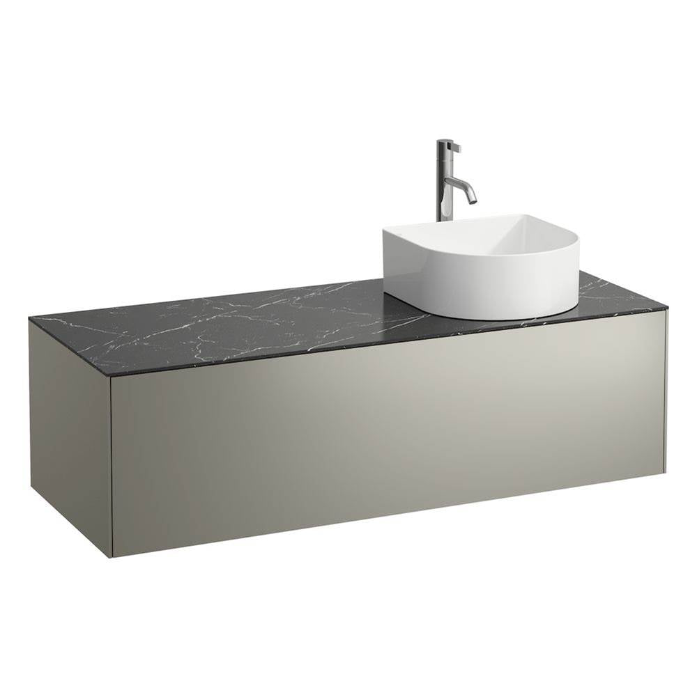 Laufen - Drawer element Only, 1 drawer, matching bowl washbasins 812340, 812341, 812342, 812343, cut-out right, incl. drilled tap hole Nero Marquina Marble - Titanium And Nero Marquina