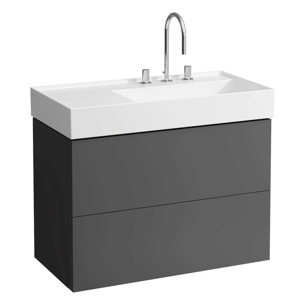 Laufen - Vanity Only with two drawers for washbasin shelf left 810339 (incl. organiser) - Slate Grey