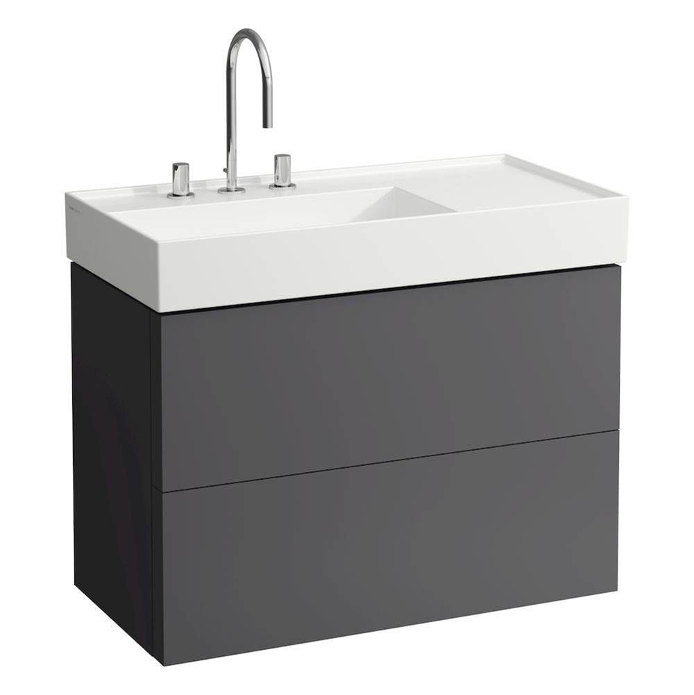 Laufen - Vanity Only with two drawers for washbasin shelf right 810338 (incl. organiser) - Slate Grey