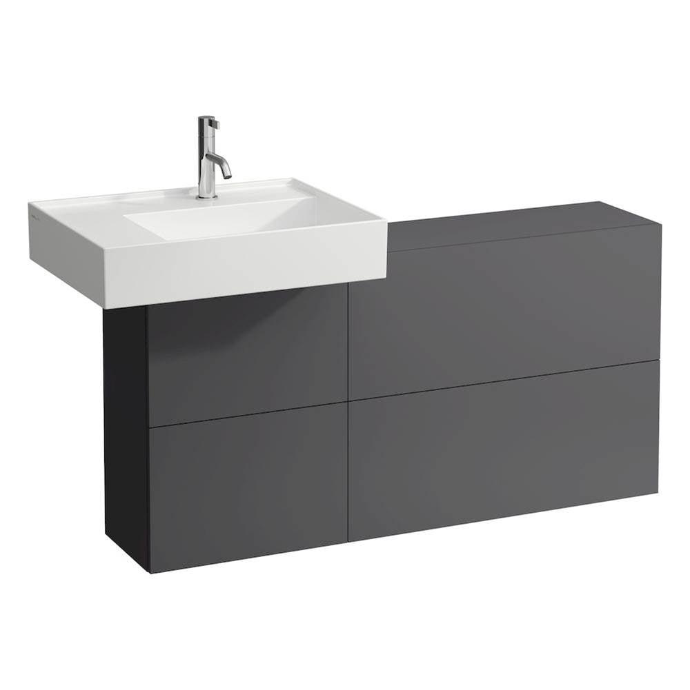 Laufen - Sideboard ONLY with 1 door and 2 flaps, basin left, matching washbasins 810334, 810335, 810338, 810339, 812332 (only tap bank left), 813332, 815331 - Slate Grey