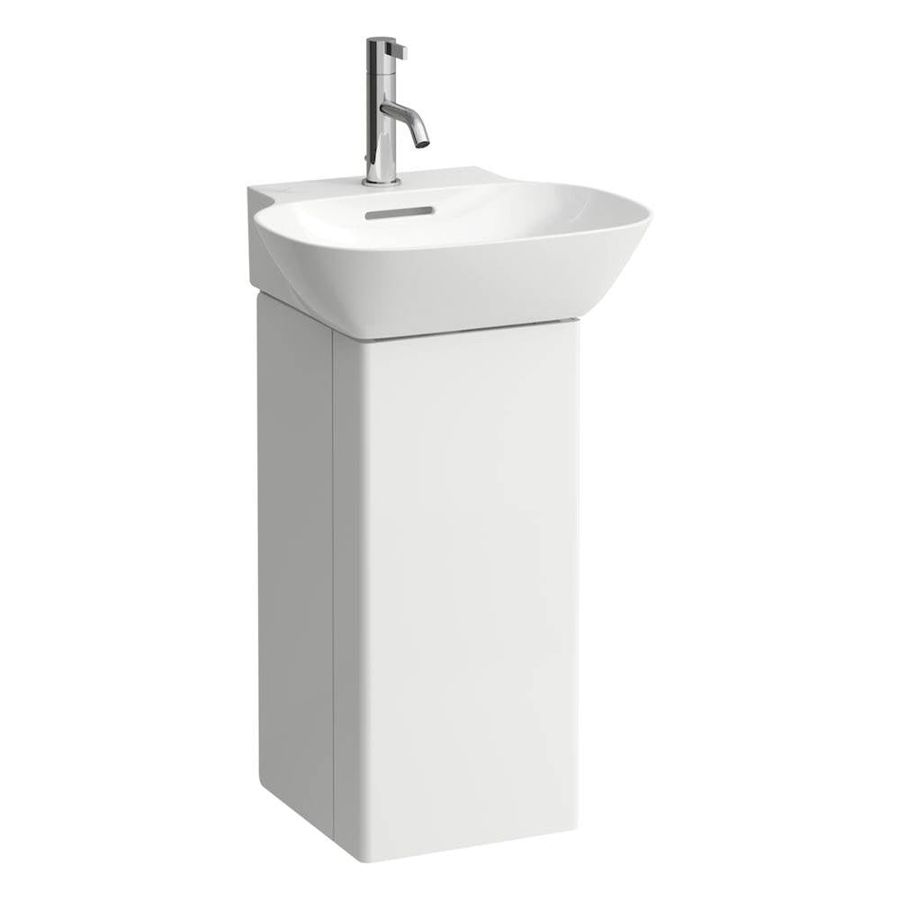 Laufen - Vanity Only, 1 aluminum door, door hinge right, with 2 shelves in the door, 1 shelf in the box, matching washbasin 815301 - Dark Walnut