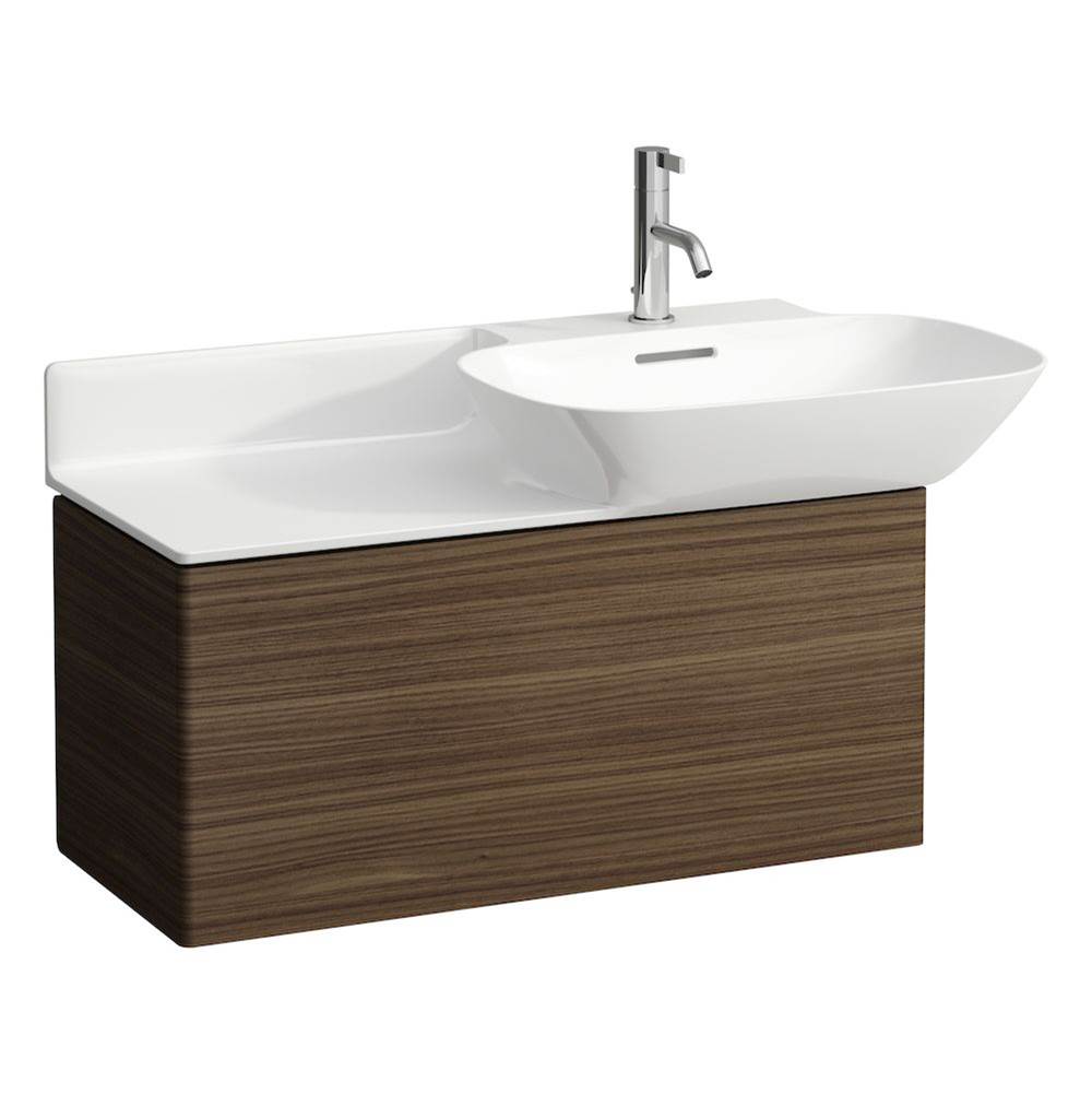 Laufen - Vanity unit made of aluminum, 1 drawer, aluminum, matching washbasins 813301, 813302 - Dark Walnut