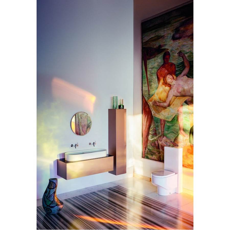 Double Washbasin Bowl with texture, Counter Mounted